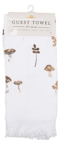 Biely kuchynský froté uterák s hubkami Little Forest Jewels - 40*66 cm - Clayre & Eef