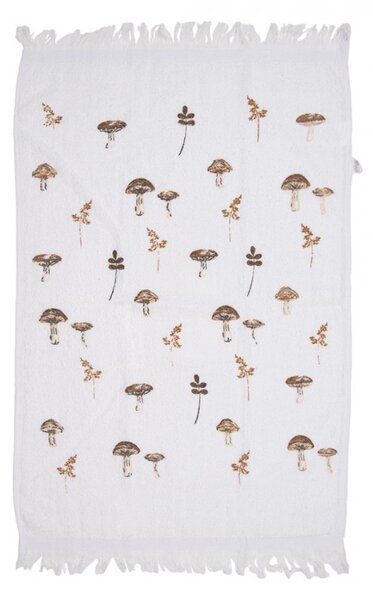 Biely kuchynský froté uterák s hubkami Little Forest Jewels - 40*66 cm - Clayre & Eef