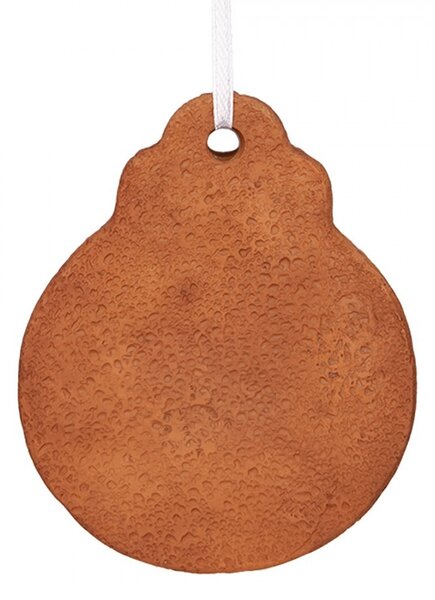 Hnedá vianočná závesná dekorácia perníková guľa - 8*2*10 cm - Clayre & Eef