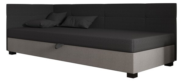 Jednolôžková čalúnená posteľ 90x195 LOCIKA PLUS 1 - šedá / svetlo šedá