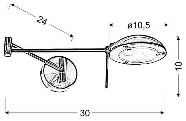 Nástenná flexibilná lampa na čítanie LARGO - 1xG9, 28W, strieborná