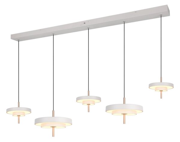 Trio T340210576 LED závesné stropné svietidlo KEATON | 50W integrovaný LED zdroj | 1x5900lm | 2300+3000+4000K | na lanku | Trio - SwitchDimmer | sivá