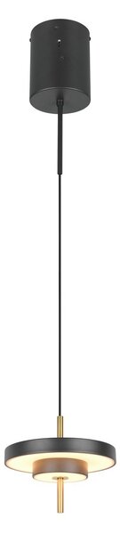 Trio T340210180 LED závesné stropné svietidlo KEATON | 10W integrovaný LED zdroj | 1x1200lm | 2300+3000+4000K | Trio - SwitchDimmer | čierna | zlatá