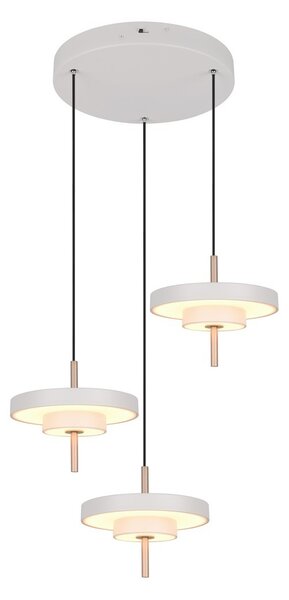 Trio T340230376 LED závesné stropné svietidlo KEATON | 10W integrovaný LED zdroj | 3x1200lm | 2300+3000+4000K | Trio - SwitchDimmer | sivá