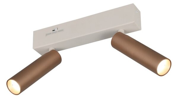 Trio T849210265 LED bodové stropné svietidlo AMBALA | 5W integrovaný LED zdroj | 2x500lm | 2300+3000+4000K | hnedá
