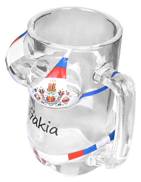 Pohár na pivo sexy 0,3 l Slovakia ľudový motív (Sklenený pohár s uškom, objem 300ml)