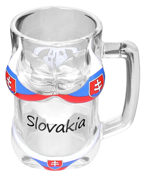 Pohár na pivo sexy 0,3 l Slovakia znak (Sklenený pohár s uškom, objem 300ml)