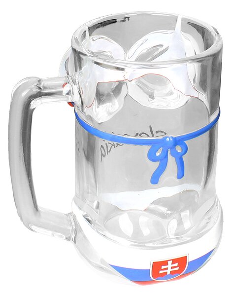 Pohár na pivo sexy 0,3 l Slovakia znak (Sklenený pohár s uškom, objem 300ml)