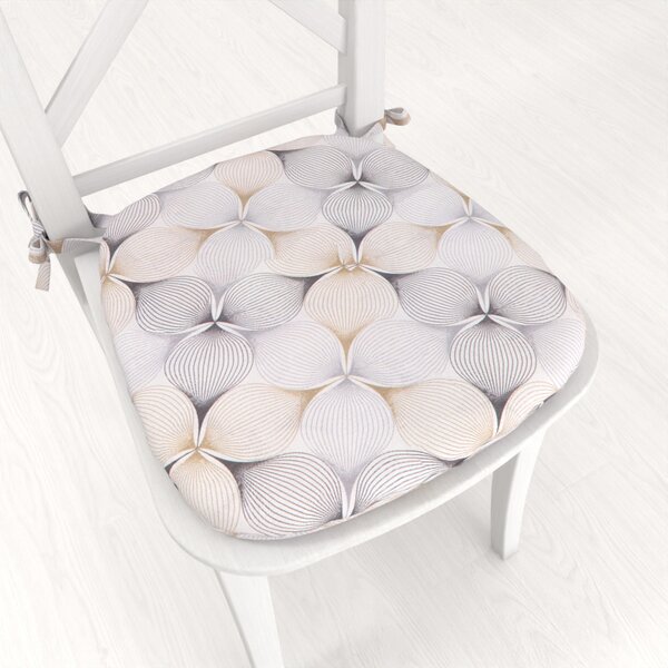 Biante Oblý podsedák PML-031 Designové geometrické obrazce na bielom - 39x37x3 cm
