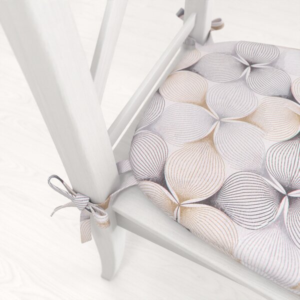 Biante Oblý podsedák PML-031 Designové geometrické obrazce na bielom - 39x37x3 cm