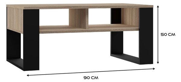 Konferenčný stolík MODERN 2P Dub sonoma + čierna