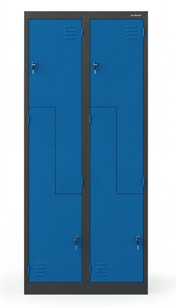 Šatníková skriňa typu L antracitovo-modrá: JULIA, 800 x 1850 x 450 mm