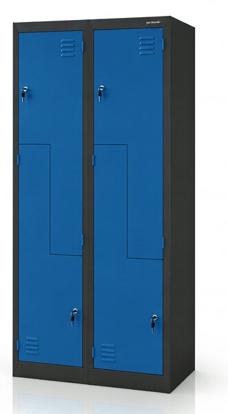Šatníková skriňa typu L antracitovo-modrá: JULIA, 800 x 1850 x 450 mm