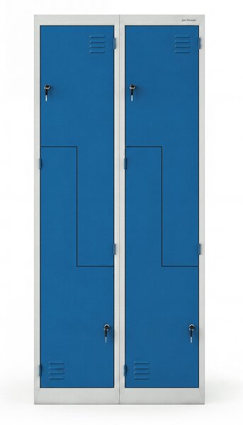 Šatníková skriňa typu L sivo-modrá: JULIA, 800 x 1850 x 450 mm