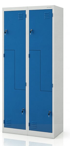 Šatníková skriňa typu L sivo-modrá: JULIA, 800 x 1850 x 450 mm