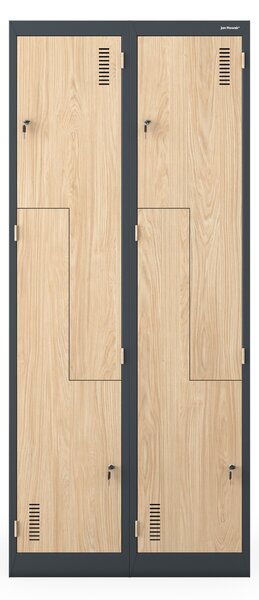 Šatníková skriňa typu L antracitová / dub sonoma: Eco Design JULIA, 800 x 1850 x 450 mm