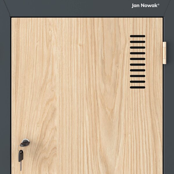 Šatníková skriňa typu L antracitová / dub sonoma: Eco Design JULIA, 800 x 1850 x 450 mm