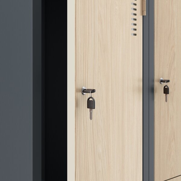 Šatníková skriňa typu L antracitová / dub sonoma: Eco Design JULIA, 800 x 1850 x 450 mm