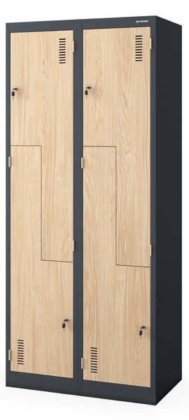 Šatníková skriňa typu L antracitová / dub sonoma: Eco Design JULIA, 800 x 1850 x 450 mm