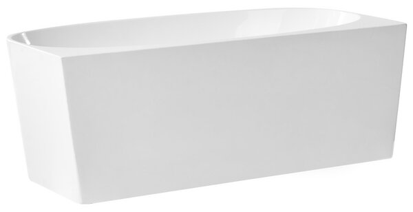 Vaňa lesklá biela akrylová oválna 160 x 80 cm klasická vaňa k stene moderný štýl