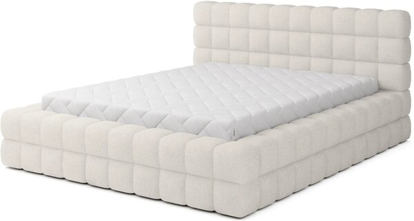 Čalúnená posteľ s úložným priestorom 180x200 DELVIRO - biela 1