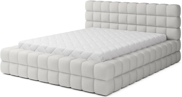 Čalúnená posteľ s úložným priestorom 160x200 DELVIRO - biela 2