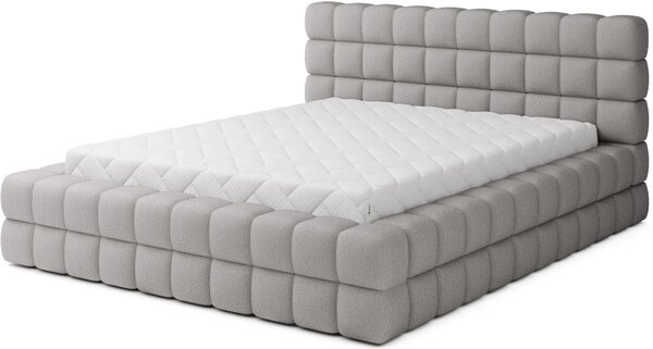 Čalúnená posteľ s úložným priestorom 160x200 DELVIRO - popolavá
