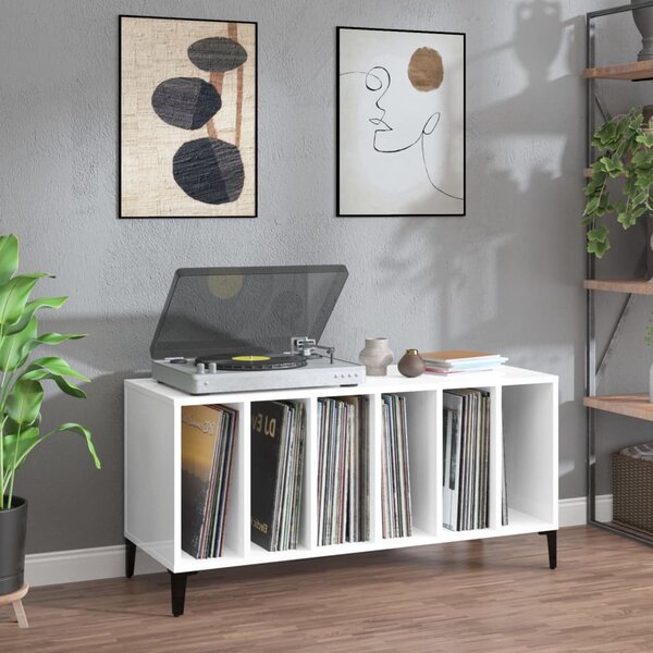 Skrinka na platne lesklá biela 100x38x48 cm kompozitné drevo