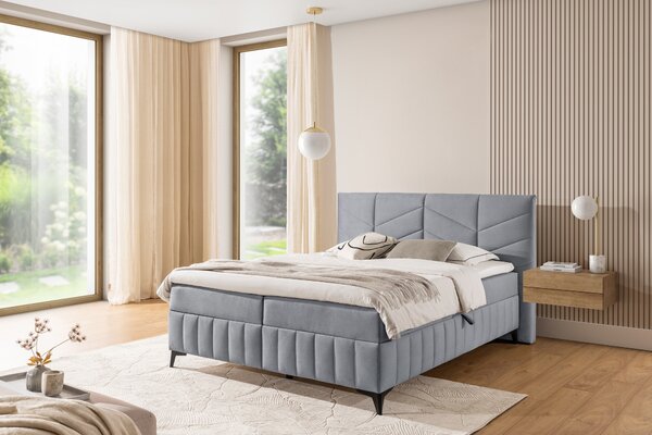 Boxspring posteľ Penia 160x200 s úložným priestorom - sivý hydrofóbny zamat Element 24