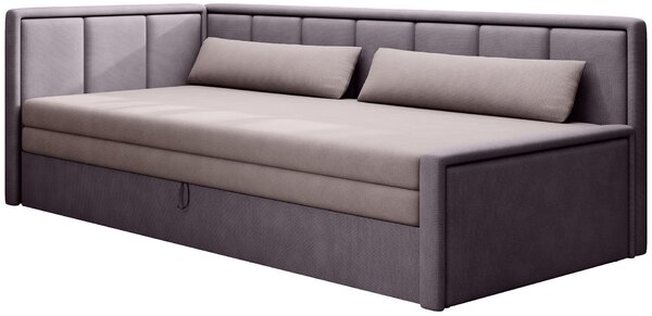 Rozkladacia váľanda s úložným priestorom 75x200 SLORA - ružová / svetlo fialová, ľavé prevedenie