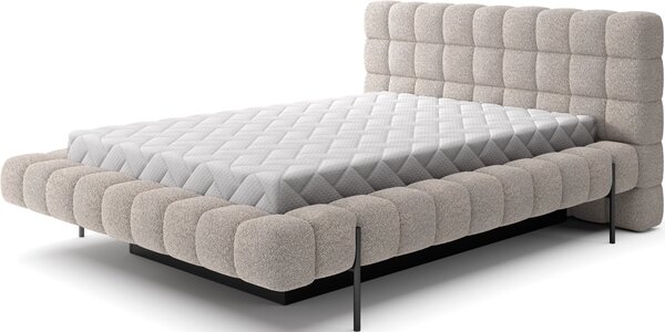 Čalúnená posteľ s úložným priestorom 160x200 MINARO - béžová