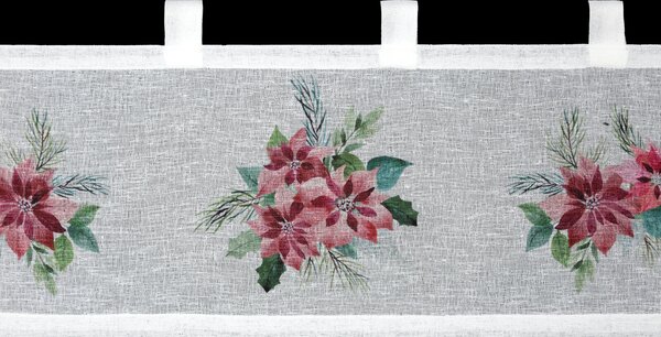 KRÁTKA VIANOČNÁ ZÁCLONA NA PÚTKACH XMAS3 30X150 CM VZOROVANÁ
