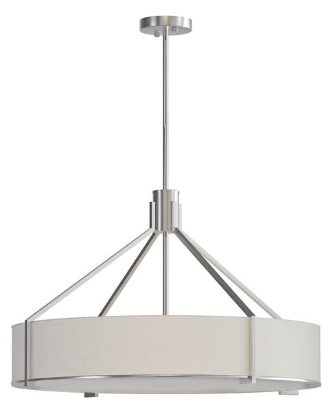 Open Design OR85655 - Luster na tyči DORETTO 6xE27/15W/230V, priemer 70 cm, matný chróm/biela