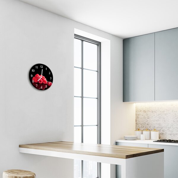 Sklenené hodiny okrúhle Maliny fi 30 cm