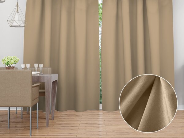 Biante Zamatový záves Velvet Prémium SVP-045 Kávovo béžový - šírka 135 cm 135x140 cm