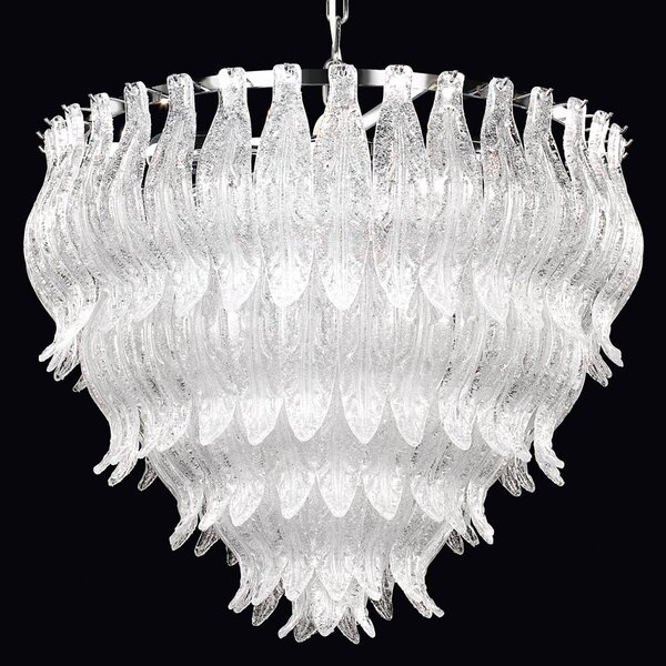 Závesná lampa Petali muránske sklo 56 cm chróm