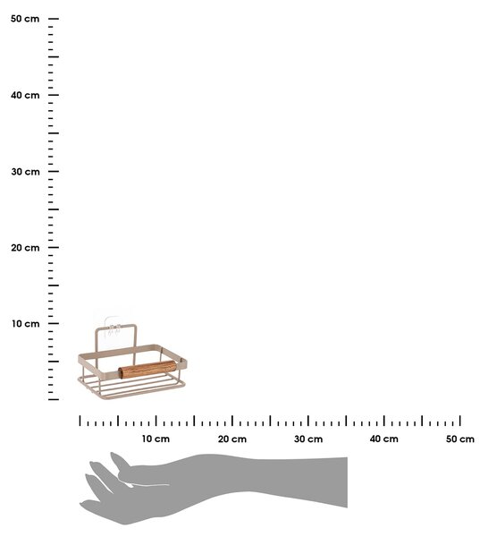 Miska na mydlo Balance, béžová/s drevenými prvkami