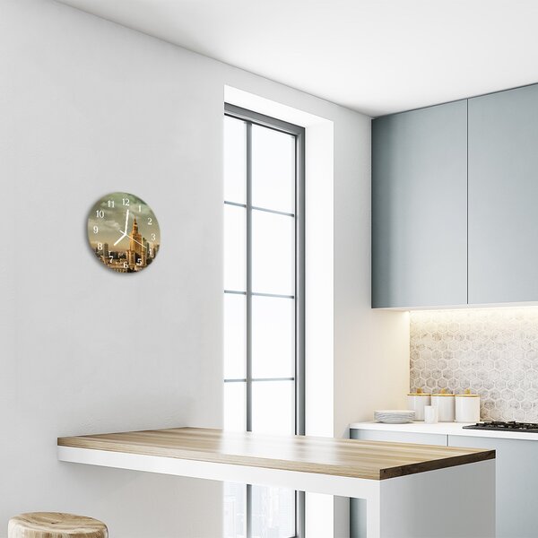 Sklenené hodiny okrúhle Warsaw fi 30 cm