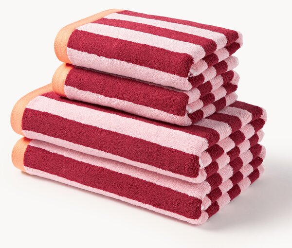 Pruhovaná súprava uterákov Alva, rôzne veľkosti
