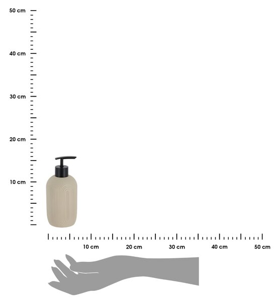 Dávkovač mydla Elya, béžová/s čiernymi prvkami, 400 ml