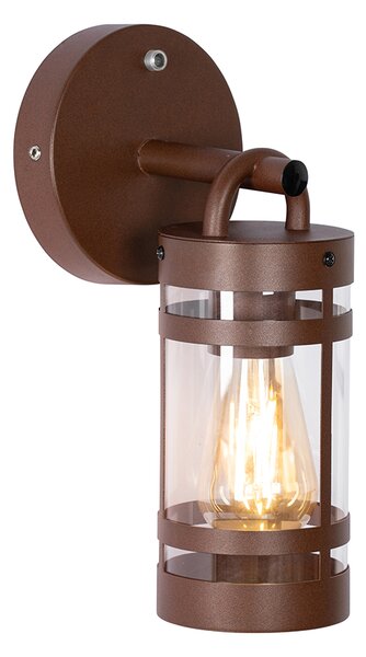 Vonkajšia nástenná lampa hrdzavohnedá IP44 so senzorom súmraku - Ruben