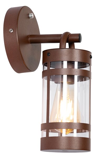 Vonkajšia nástenná lampa hrdzavohnedá IP44 so senzorom súmraku - Ruben