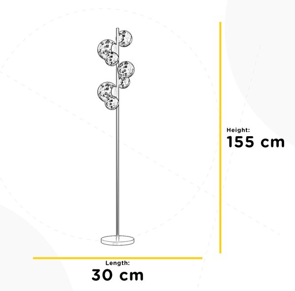STOJACIA LAMPA, 30/30/155 cm - Interiérové svietidlá