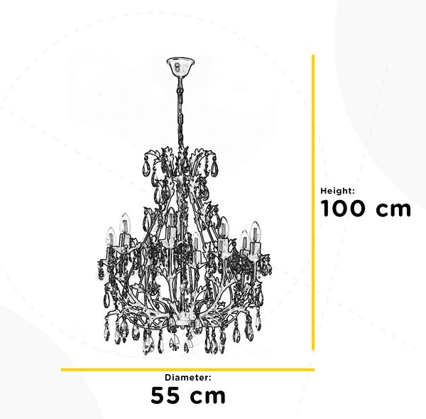 KRIŠTÁĽOVÉ ZÁVESNÉ SVIETIDLO, 55/55/100 cm - Série svietidiel