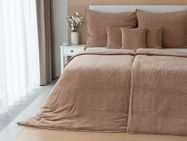 Obliečky HNĚDÉ PREMIUM Bavlněný mikroplyš 1x 140/200, 1x 70/90