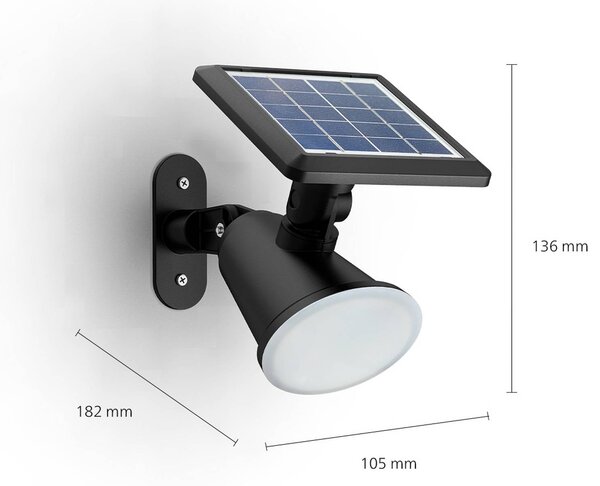 Philips LED solárne nástenné svetlo Jivix, balenie po 2 kusoch, Čierna, Plast, Moderný, Solárne svietidlá
