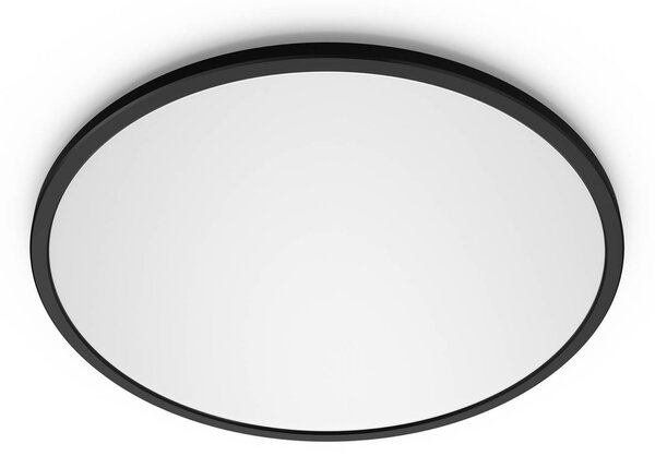 Philips LED SuperSlim sada 2 ks čierna IP44 Ø 25 cm 700 K, Čierna, Pracovňa / Kancelária, Plast, Moderný, Závesné svietidlo