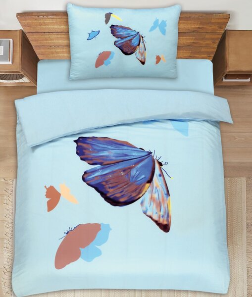 HOUSEWIFE BUTTERFLY MODRÉ obliečky 70x90cm + 140x200cm Obsah balenia: Štandardný rozmer 1x 140x200 + 1x 70x90