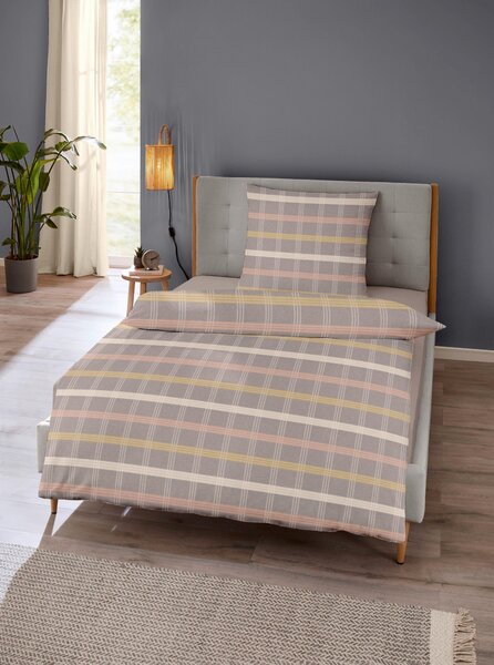 POSTEĽNÁ BIELIZEŇ, flanel, svetlohnedá, 140/200 cm - Obliečky & plachty