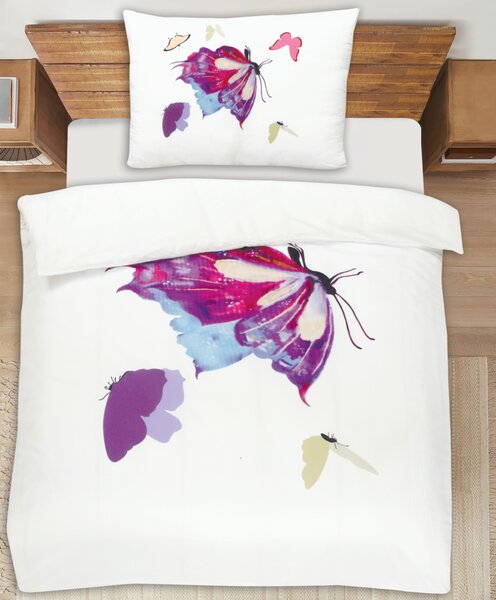 HOUSEWIFE BUTTERFLY BIELE obliečky 70x90cm + 140x200cm Obsah balenia: Štandardný rozmer 1x 140x200 + 1x 70x90